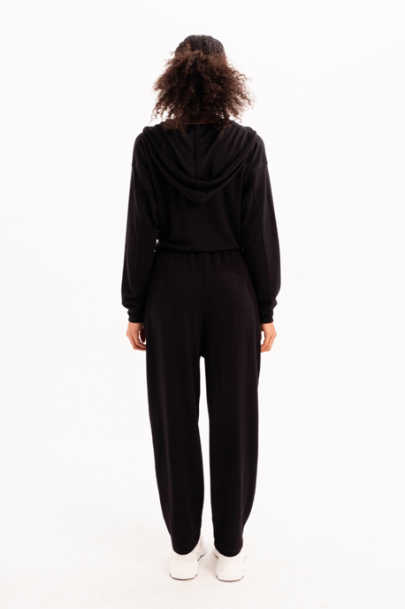 JUSTEVER Oversize Fit Jogginghose für Damen mit elastischem Bund, Tasche und entspanntem Schnitt – Schwarz – Flex - Image 4