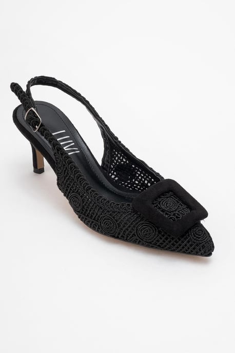 Prologue Ensley Gestrickte Pumps mit spitzem Zeh und Schnallenverschluss, Damen - Schwarz - Image 1