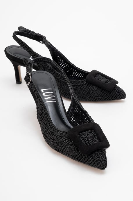 Prologue Ensley Gestrickte Pumps mit spitzem Zeh und Schnallenverschluss, Damen - Schwarz - Image 2
