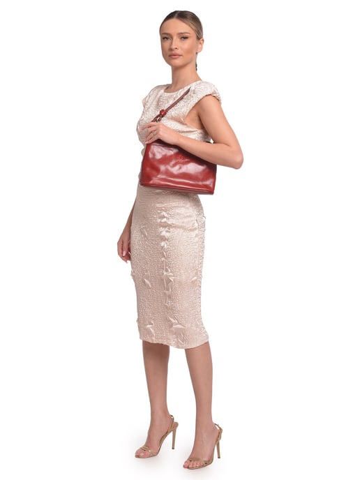 Luisa Vannini Rot Rindsledertasche - Image 5