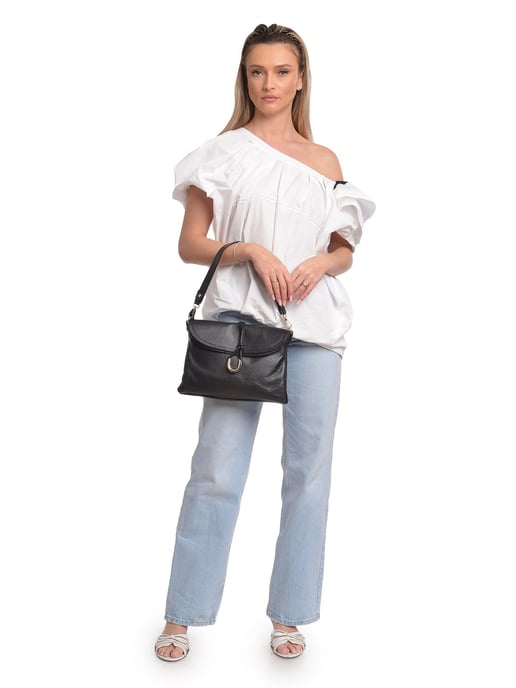 Anna Luchini Schwarz Rindsledertasche - Image 5