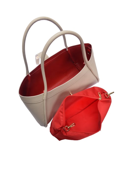 Luisa Vannini Beige Rindsledertasche - Image 4