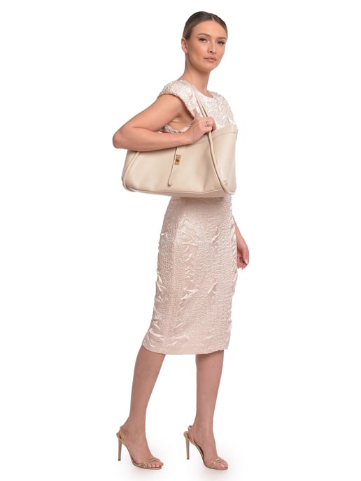 Luisa Vannini Beige Rindsledertasche - Image 5