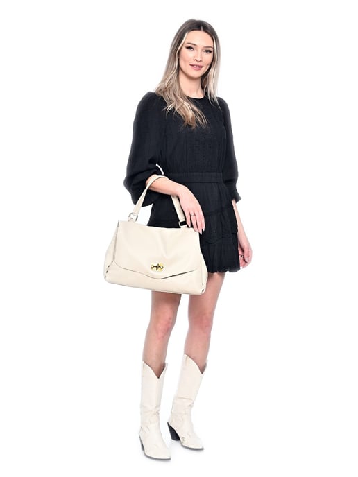 Anna Luchini Beige Rindsledertasche - Image 5
