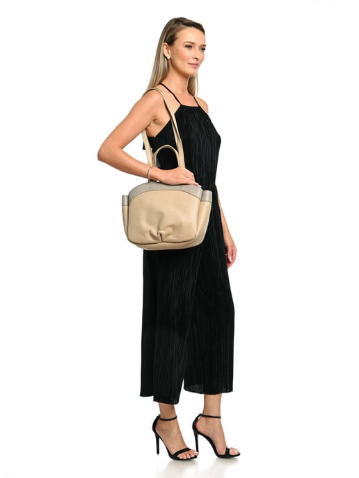 Anna Luchini Beige Rindsledertasche - Image 5