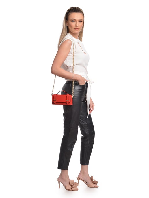 Isabella Rhea Rot Rindsledertasche - Image 5
