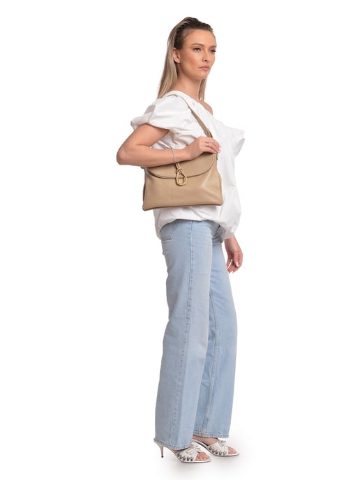 Anna Luchini Beige Rindsledertasche - Image 5
