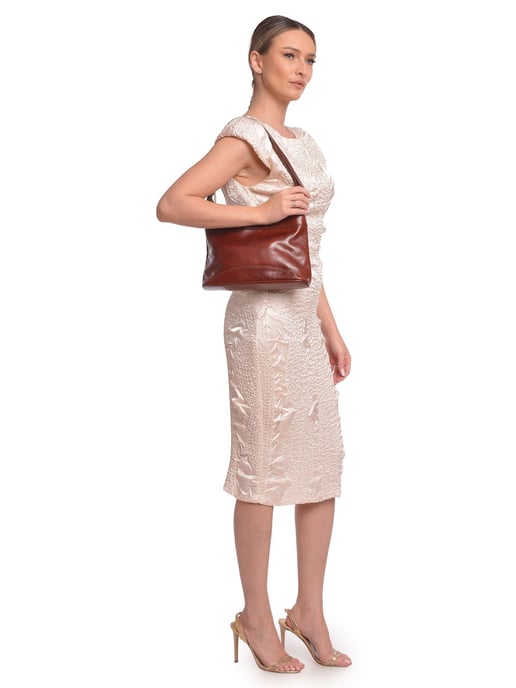 Luisa Vannini Kastanienbraun Rindsledertasche - Image 5