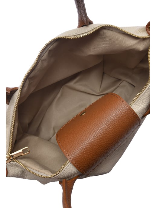 Anna Luchini Beige Rindsledertasche - Image 4