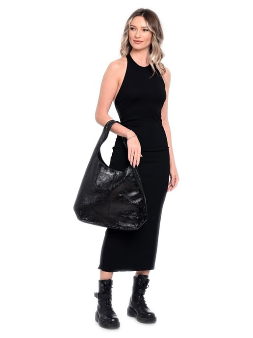 Luisa Vannini Schwarz Rindsledertasche - Image 5