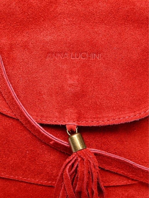 Anna Luchini Rot Rindsledertasche - Image 3