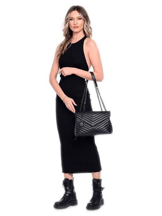 Luisa Vannini Schwarz Rindsledertasche - Image 5