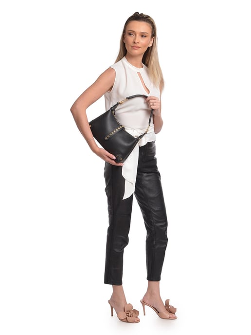 Anna Luchini Schwarz Rindsledertasche - Image 5