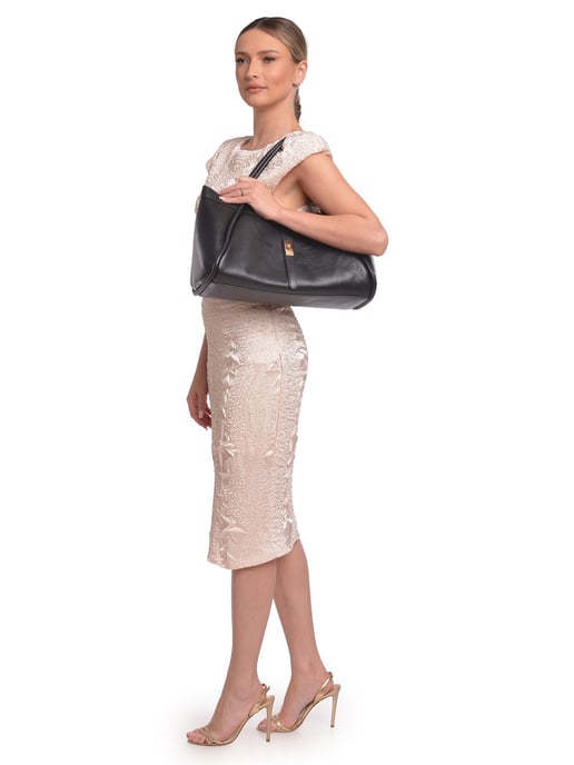 Luisa Vannini Schwarz Rindsledertasche - Image 5