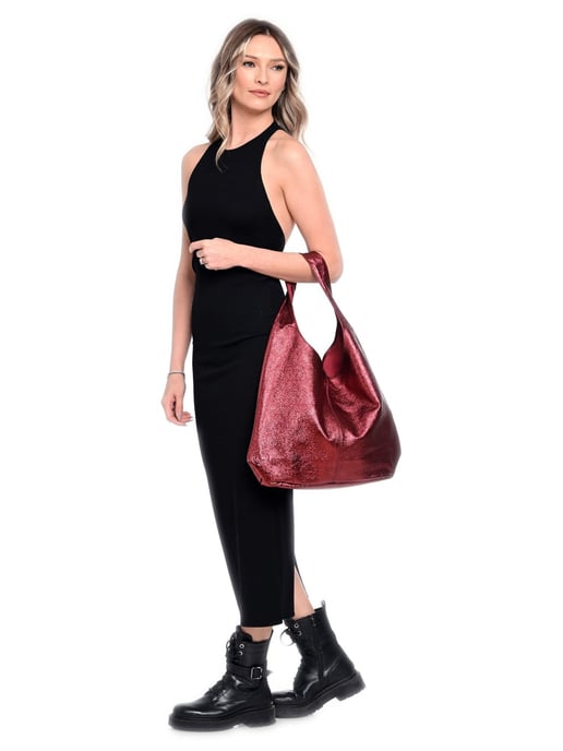 Luisa Vannini Rot Rindsledertasche - Image 5