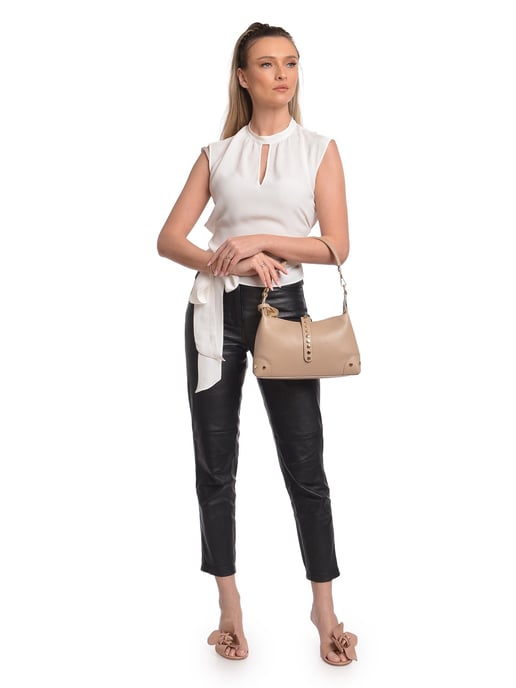 Anna Luchini Beige Rindsledertasche - Image 5