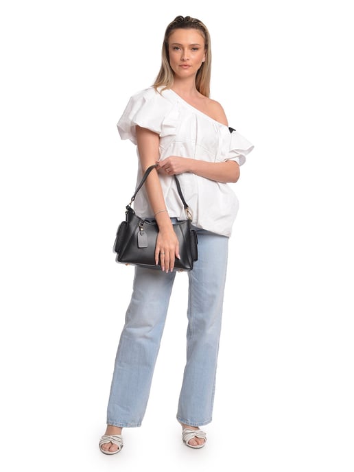 Anna Luchini Schwarz Rindsledertasche - Image 5