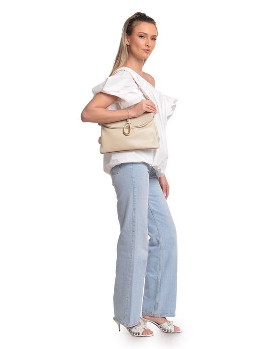 Anna Luchini Beige Rindsledertasche - Image 5