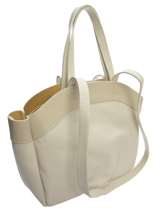 Anna Luchini Beige Rindsledertasche - Image 2