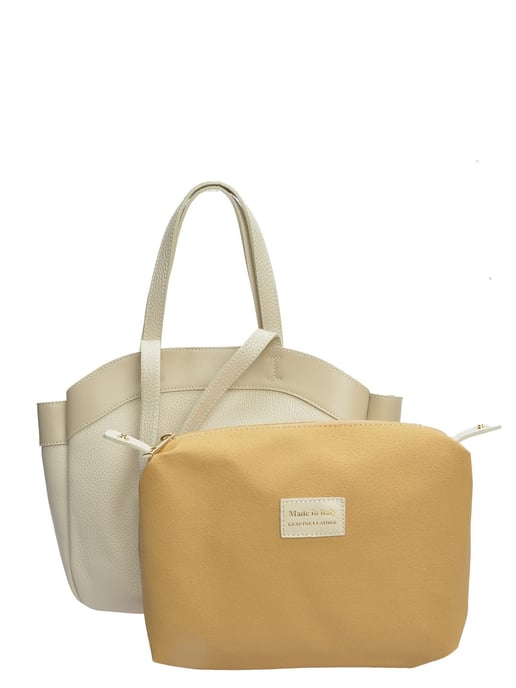 Anna Luchini Beige Rindsledertasche - Image 3
