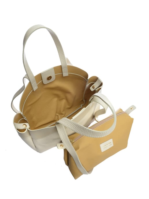 Anna Luchini Beige Rindsledertasche - Image 4