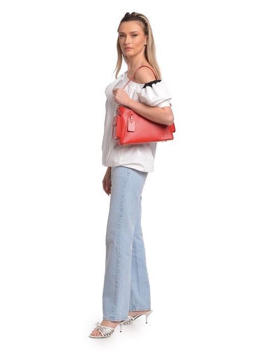 Anna Luchini Rot Rindsledertasche - Image 5