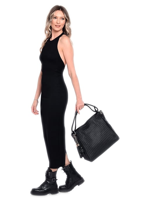 Luisa Vannini Schwarz Rindsledertasche - Image 5