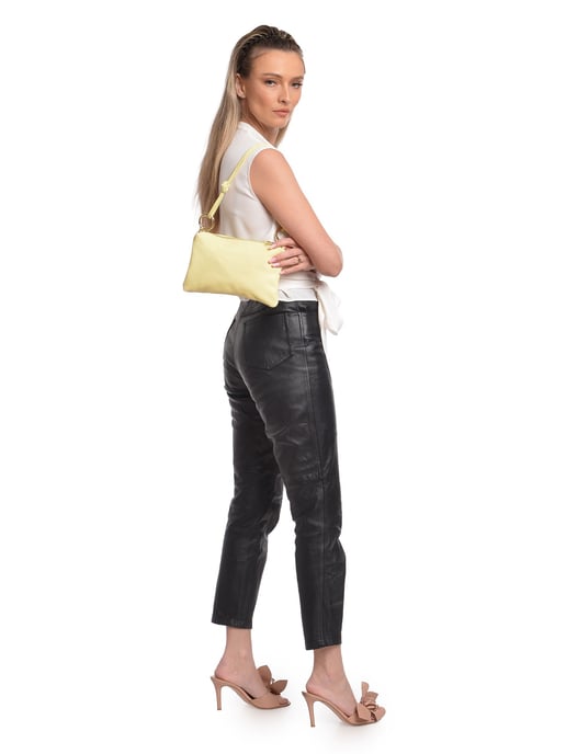 Anna Luchini Gelb Rindsledertasche - Image 5