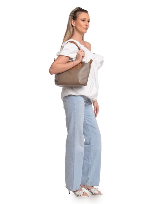 Anna Luchini Beige Rindsledertasche - Image 5