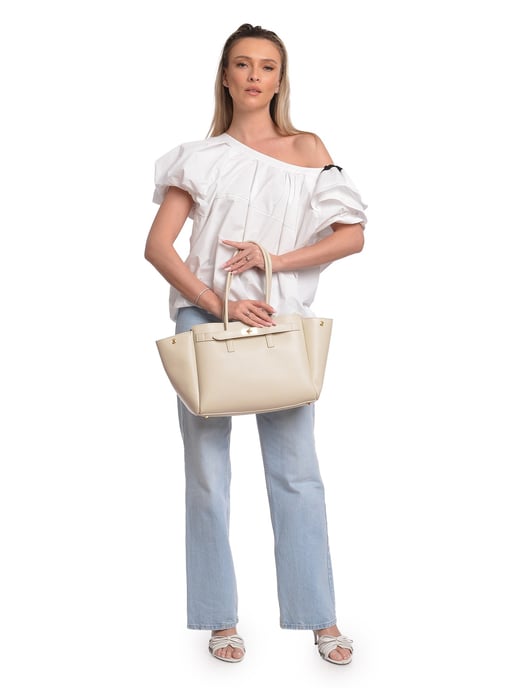 Isabella Rhea Beige Rindsledertasche - Image 5
