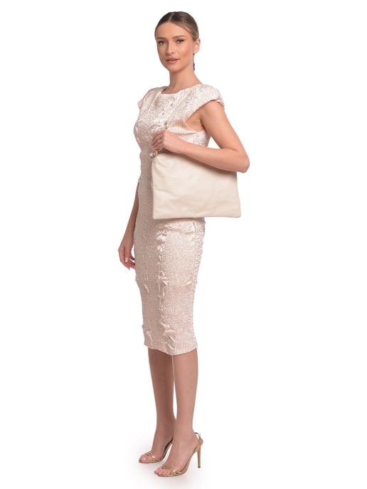Luisa Vannini Beige Rindsledertasche - Image 5