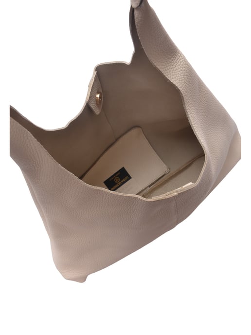 Luisa Vannini Beige Rindsledertasche - Image 4