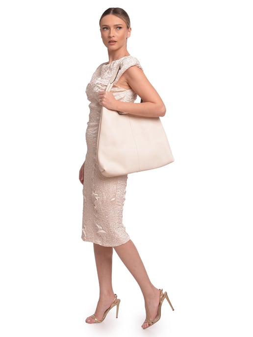 Luisa Vannini Beige Rindsledertasche - Image 5