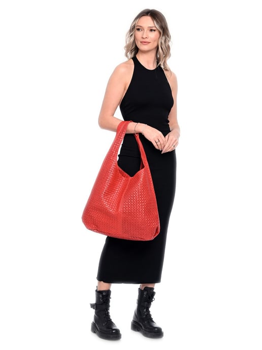 Luisa Vannini Rot Rindsledertasche - Image 5