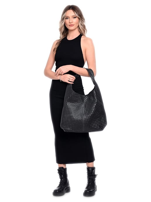Luisa Vannini Schwarz Rindsledertasche - Image 5