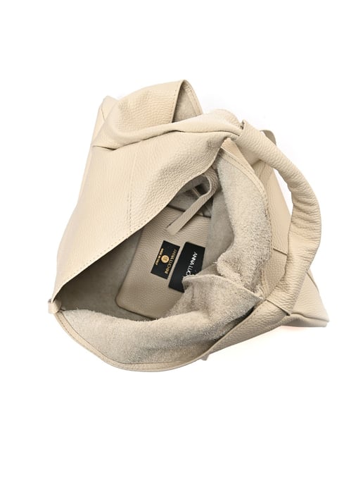 Anna Luchini Beige Rindsledertasche - Image 4