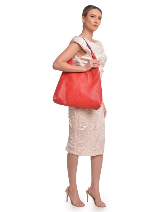Luisa Vannini Rot Rindsledertasche - Image 5