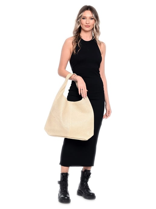 Luisa Vannini Beige Rindsledertasche - Image 5