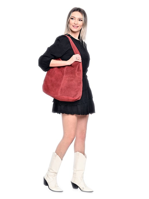 Anna Luchini Rot Rindsledertasche - Image 5