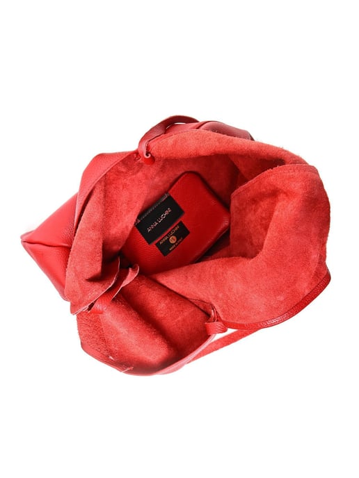 Anna Luchini Rot Rindsledertasche - Image 4