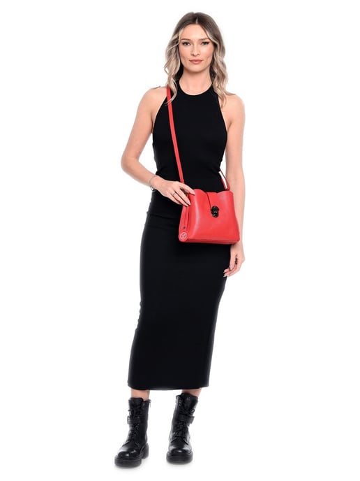 Luisa Vannini Rot Rindsledertasche - Image 5