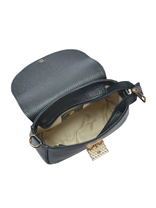 Anna Luchini Schwarz Rindsledertasche - Image 4