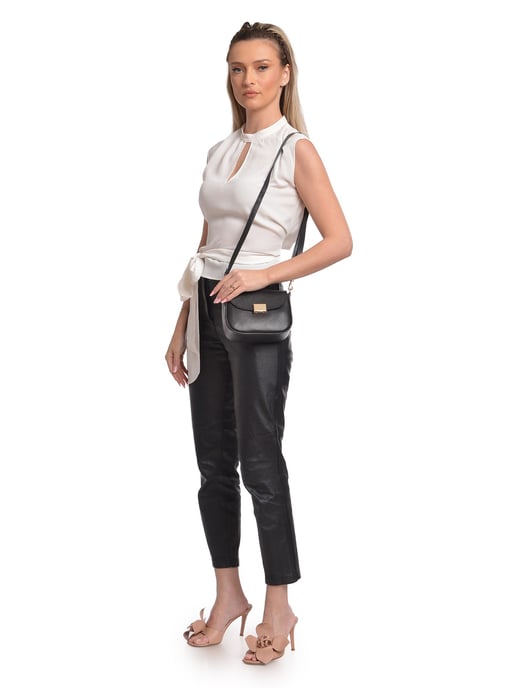Anna Luchini Schwarz Rindsledertasche - Image 5