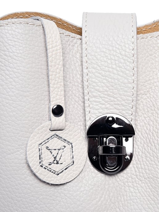 Luisa Vannini Beige Rindsledertasche - Image 3