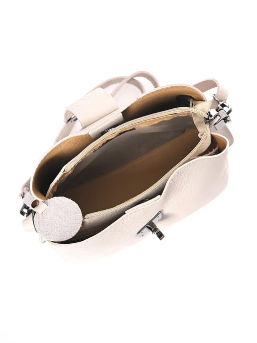 Luisa Vannini Beige Rindsledertasche - Image 4