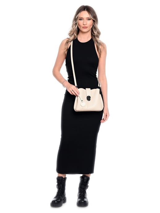 Luisa Vannini Beige Rindsledertasche - Image 5