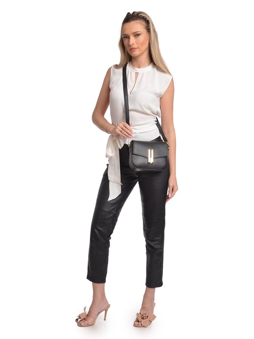 Anna Luchini Schwarz Rindsledertasche - Image 5