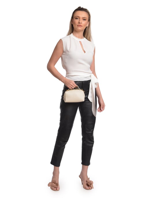 Isabella Rhea Beige Rindsledertasche - Image 5
