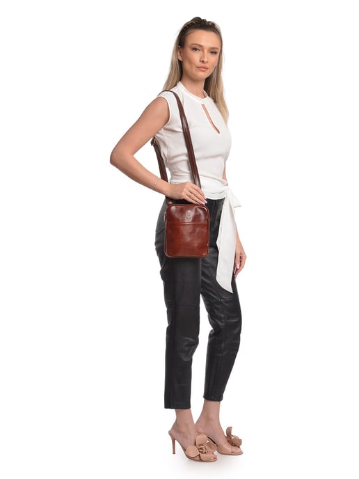 Anna Luchini Kastanienbraun Rindsledertasche - Image 5