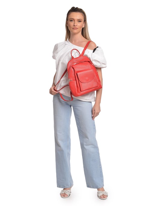Anna Luchini Rot Rindsledertasche - Image 5